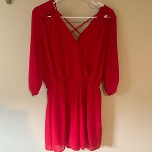 Red silky Monteau romper. Size xl.